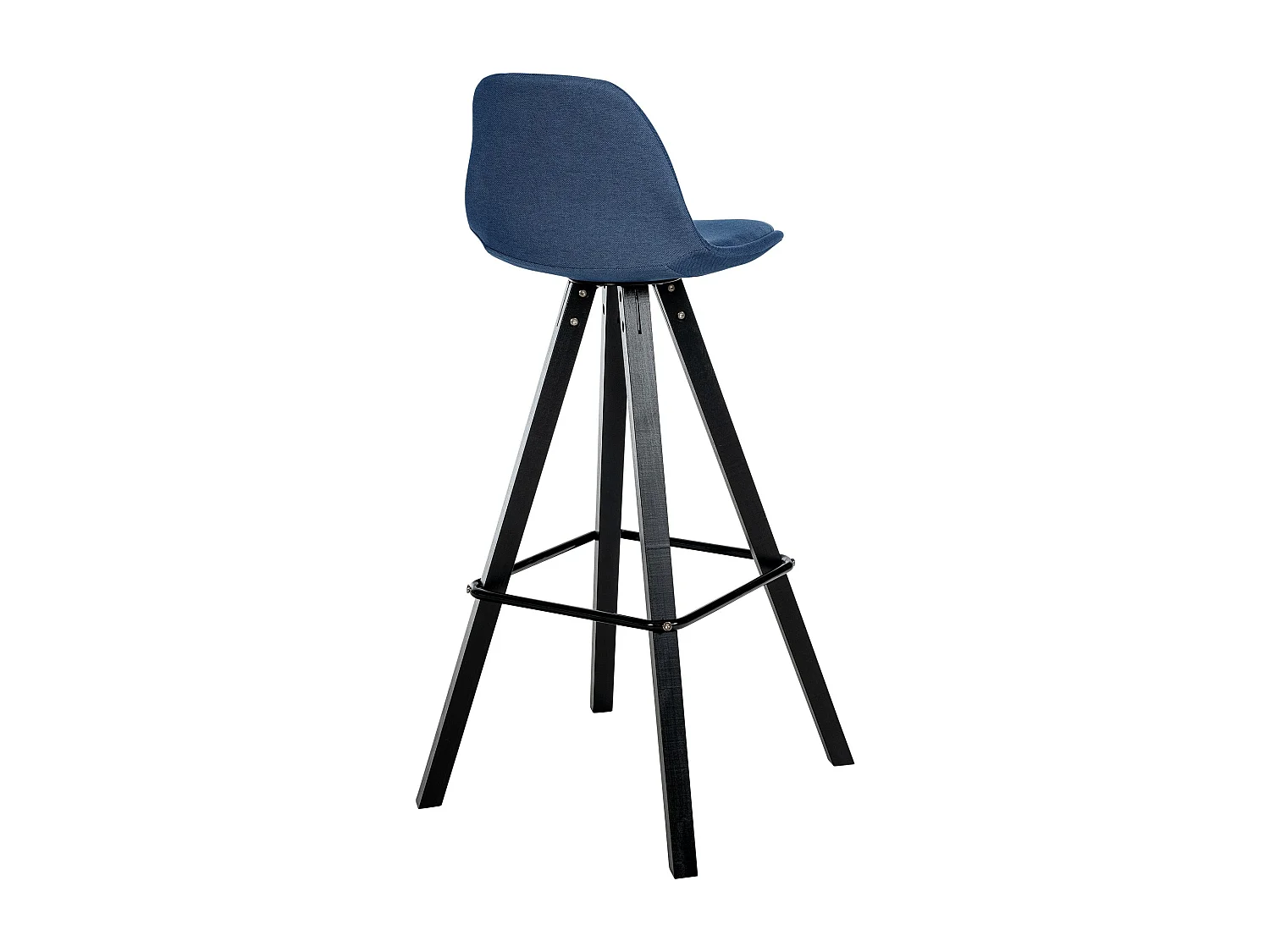 Tabouret de bar - Tissu & Noir - Bleu - Corbin