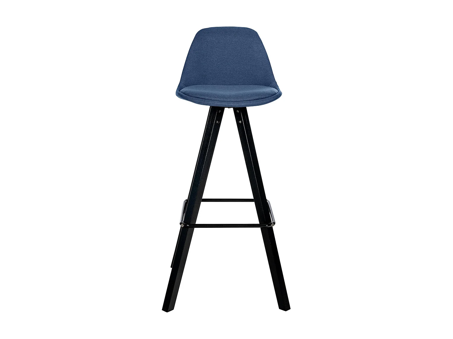Tabouret de bar - Tissu & Noir - Bleu - Corbin