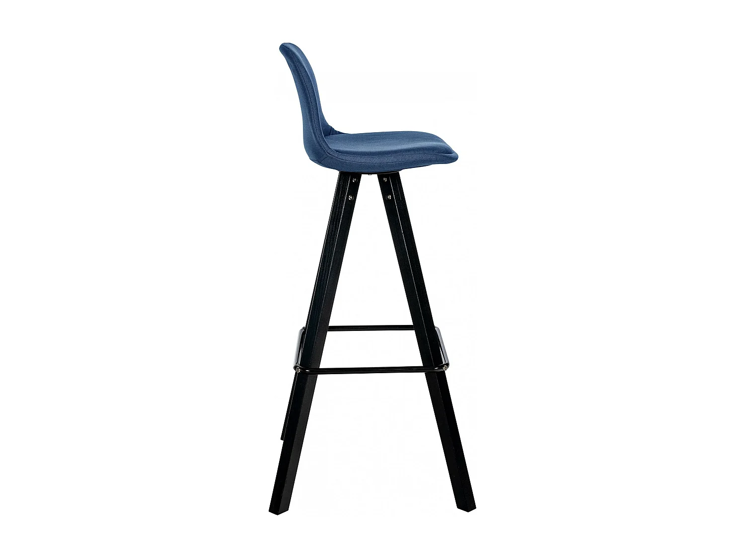 Tabouret de bar - Tissu & Noir - Bleu - Corbin