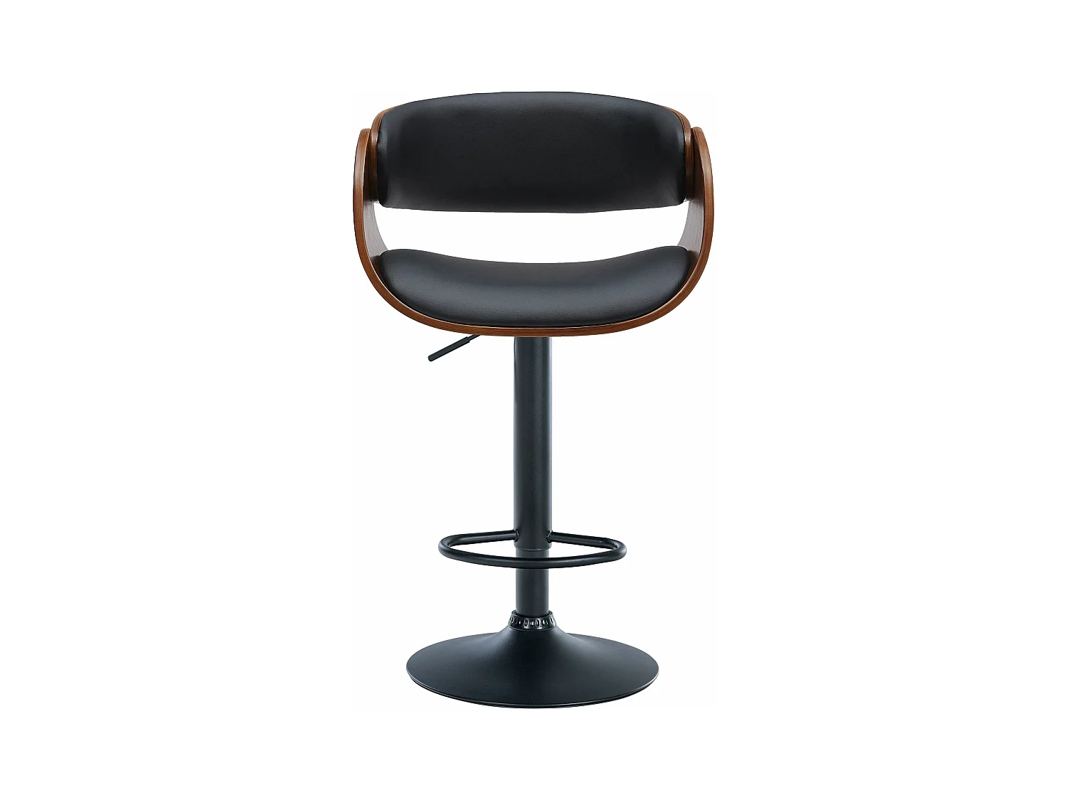 Lot de 2  Tabouret de bar - Similicuir - Noyer / Noir - Portmore