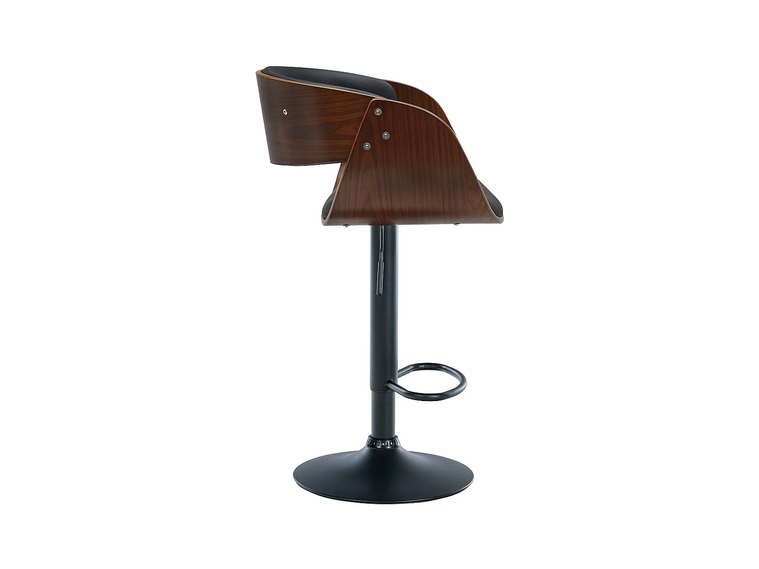 Lot de 2  Tabouret de bar - Similicuir - Noyer / Noir - Portmore