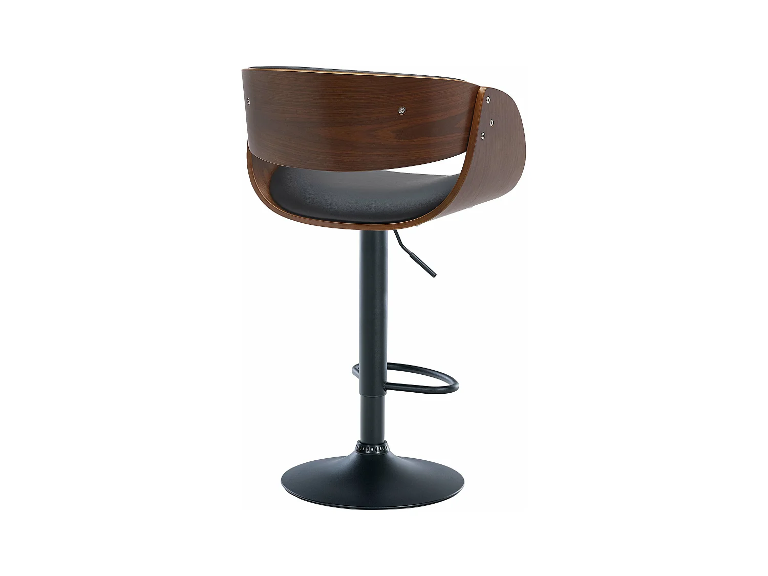 Lot de 2  Tabouret de bar - Similicuir - Noyer / Noir - Portmore