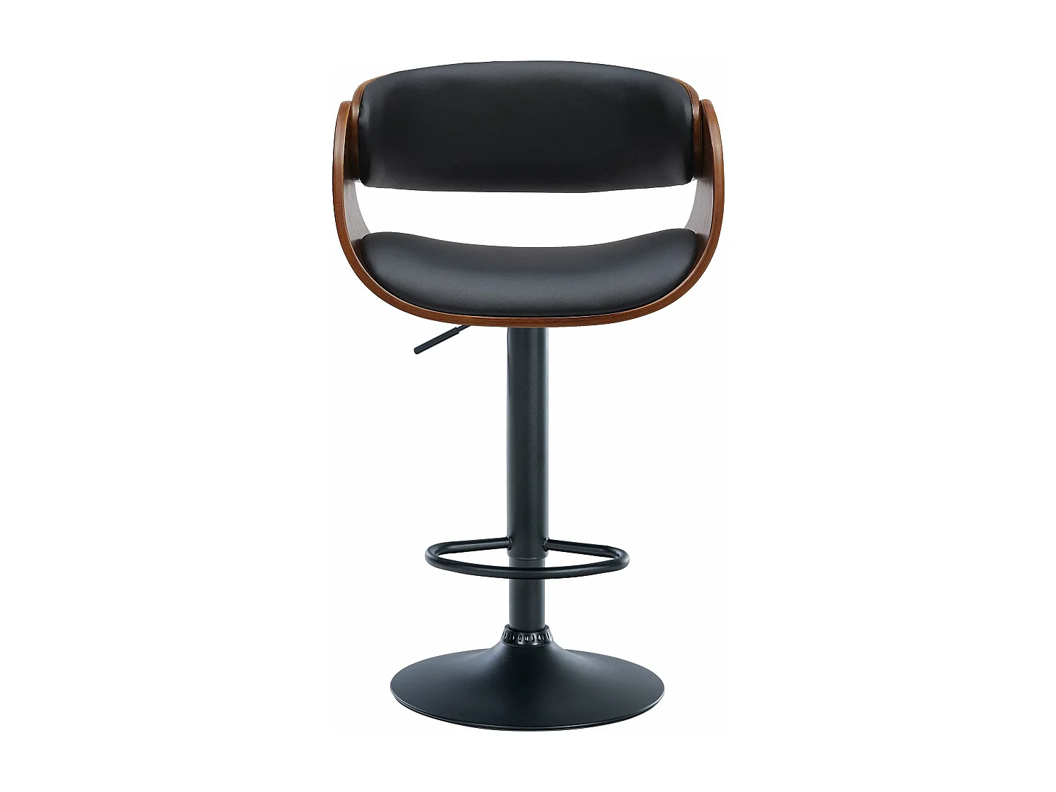 Lot de 2  Tabouret de bar - Similicuir - Noyer / Noir - Portmore