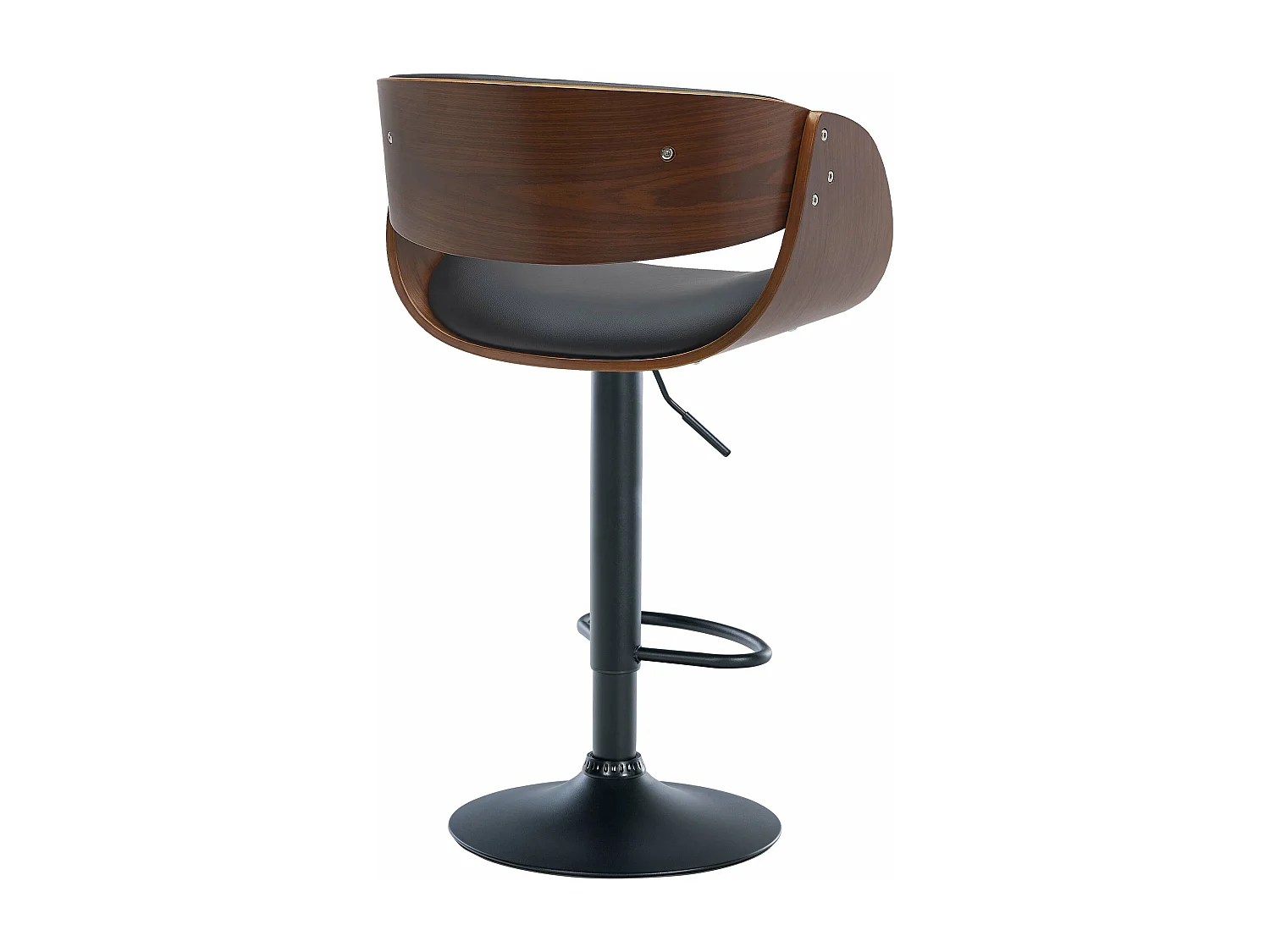 Lot de 2  Tabouret de bar - Similicuir - Noyer / Noir - Portmore