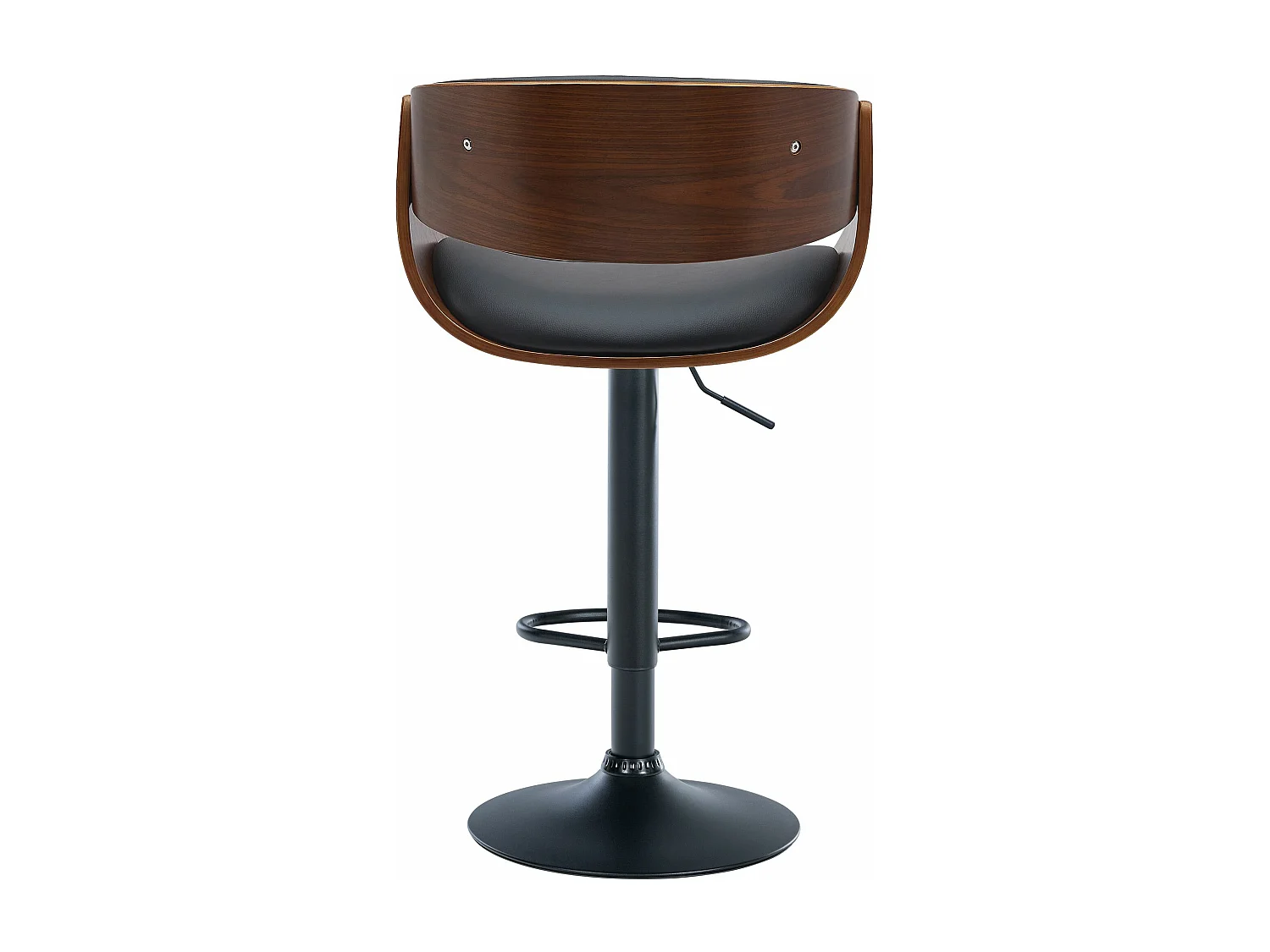 Lot de 2  Tabouret de bar - Similicuir - Noyer / Noir - Portmore