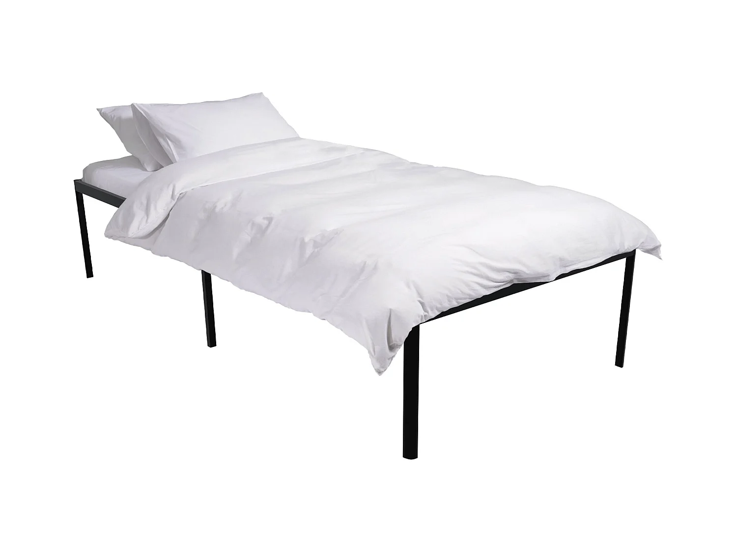 Lit en métal - Métal - 200x90x41 cm - Noir - Hamlin