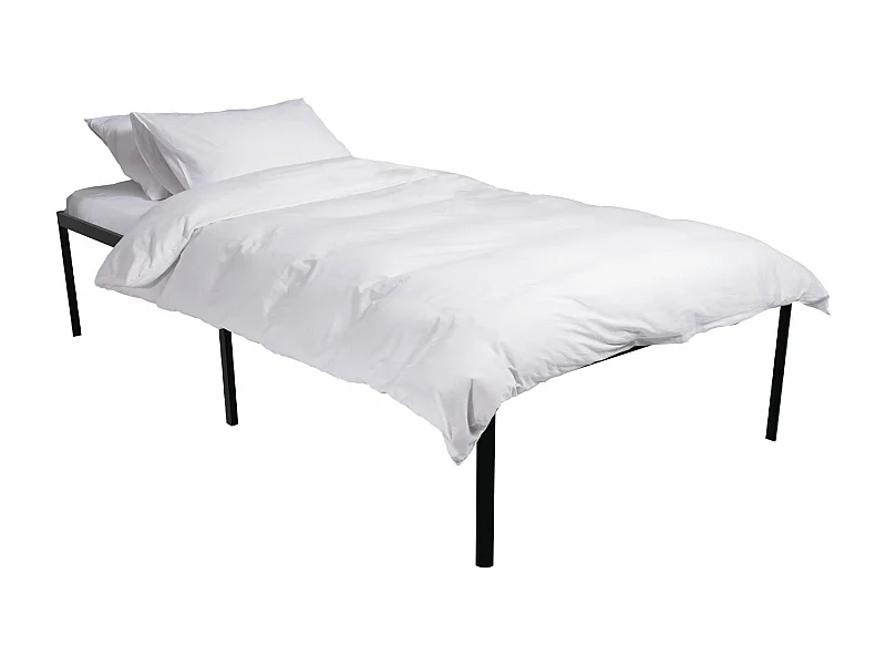 Lit en métal - Métal - 200x100x41 cm - Noir - Hamlin