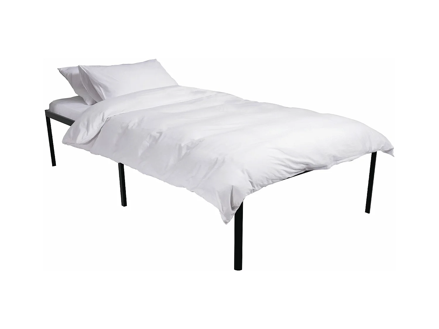 Lit en métal - Métal - 200x100x41 cm - Noir - Hamlin