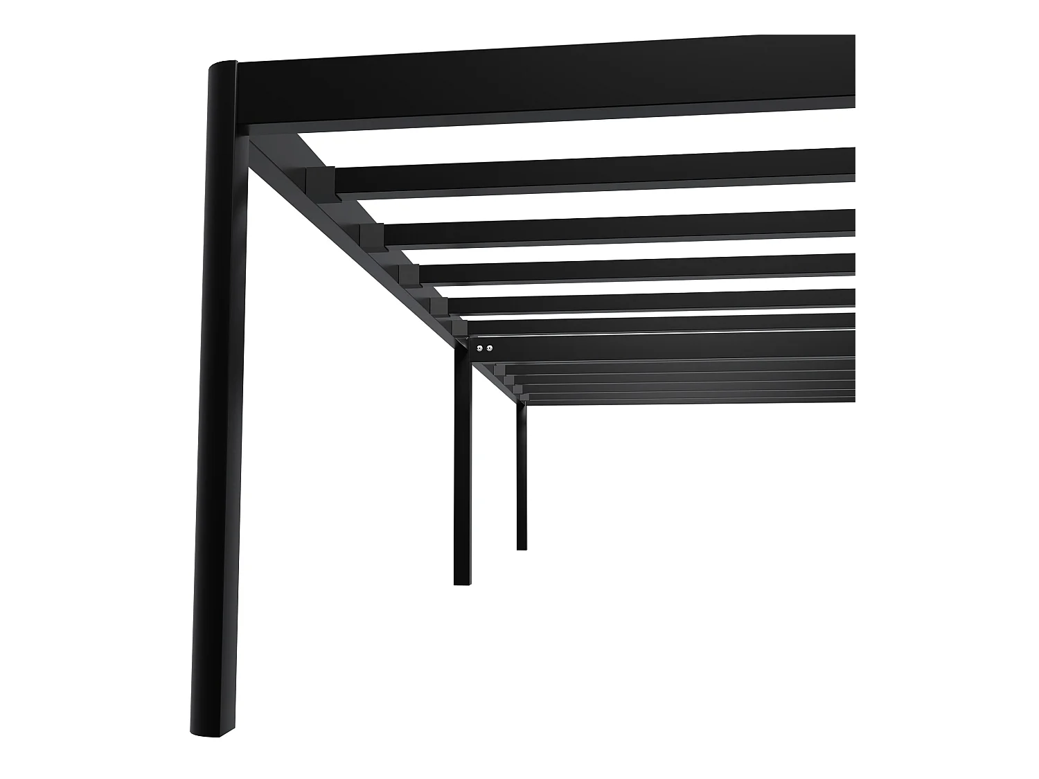 Lit en métal - Métal - 200x100x41 cm - Noir - Hamlin