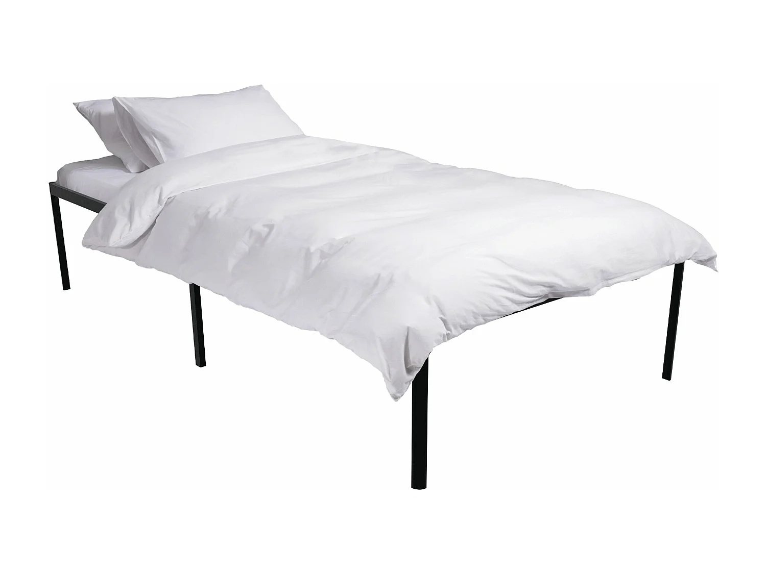 Lit en métal - Métal - 200x100x41 cm - Noir - Hamlin