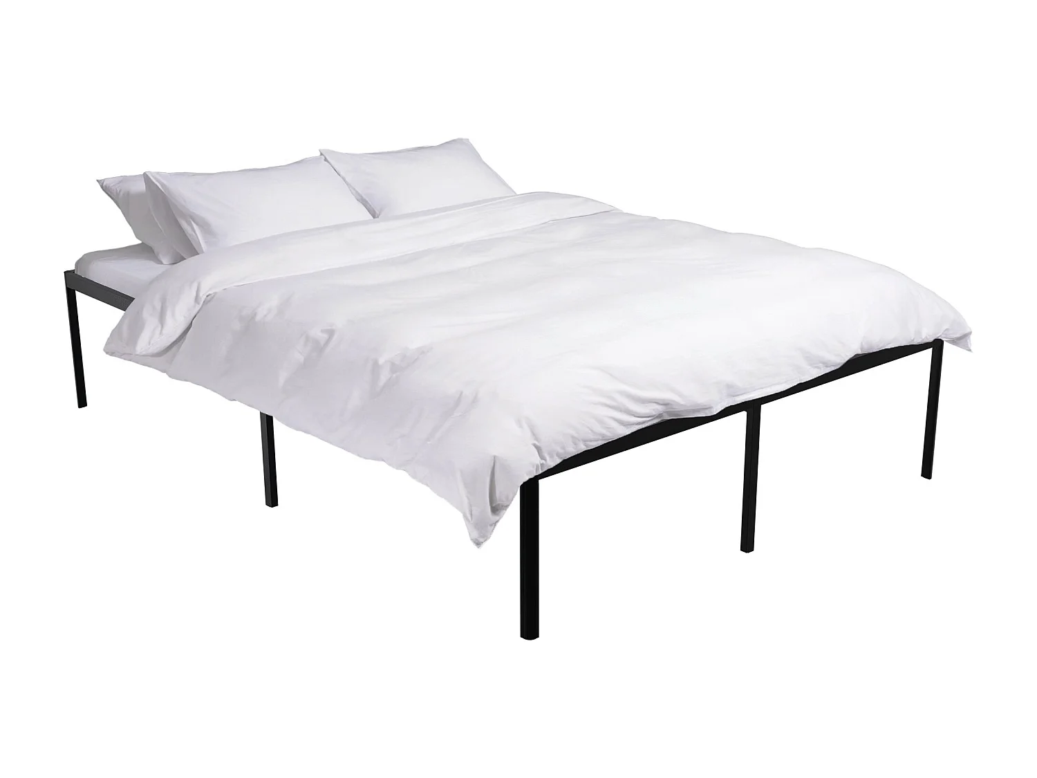 Lit en métal - Métal - 200x140x41 cm - Noir - Hamlin