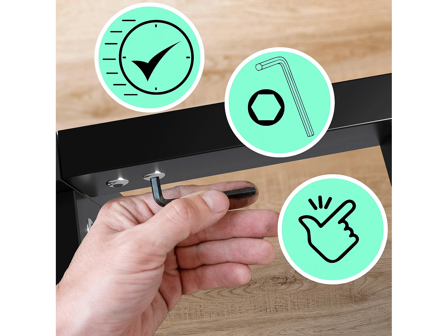 Lit en métal - Métal - 200x140x41 cm - Noir - Hamlin