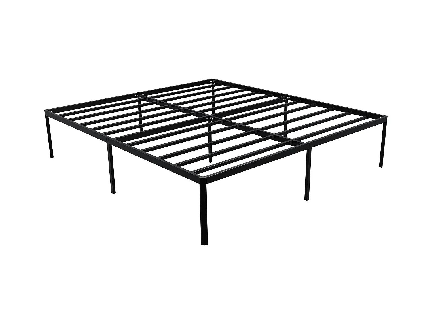 Lit en métal - Métal - 200x180x41 cm - Noir - Hamlin