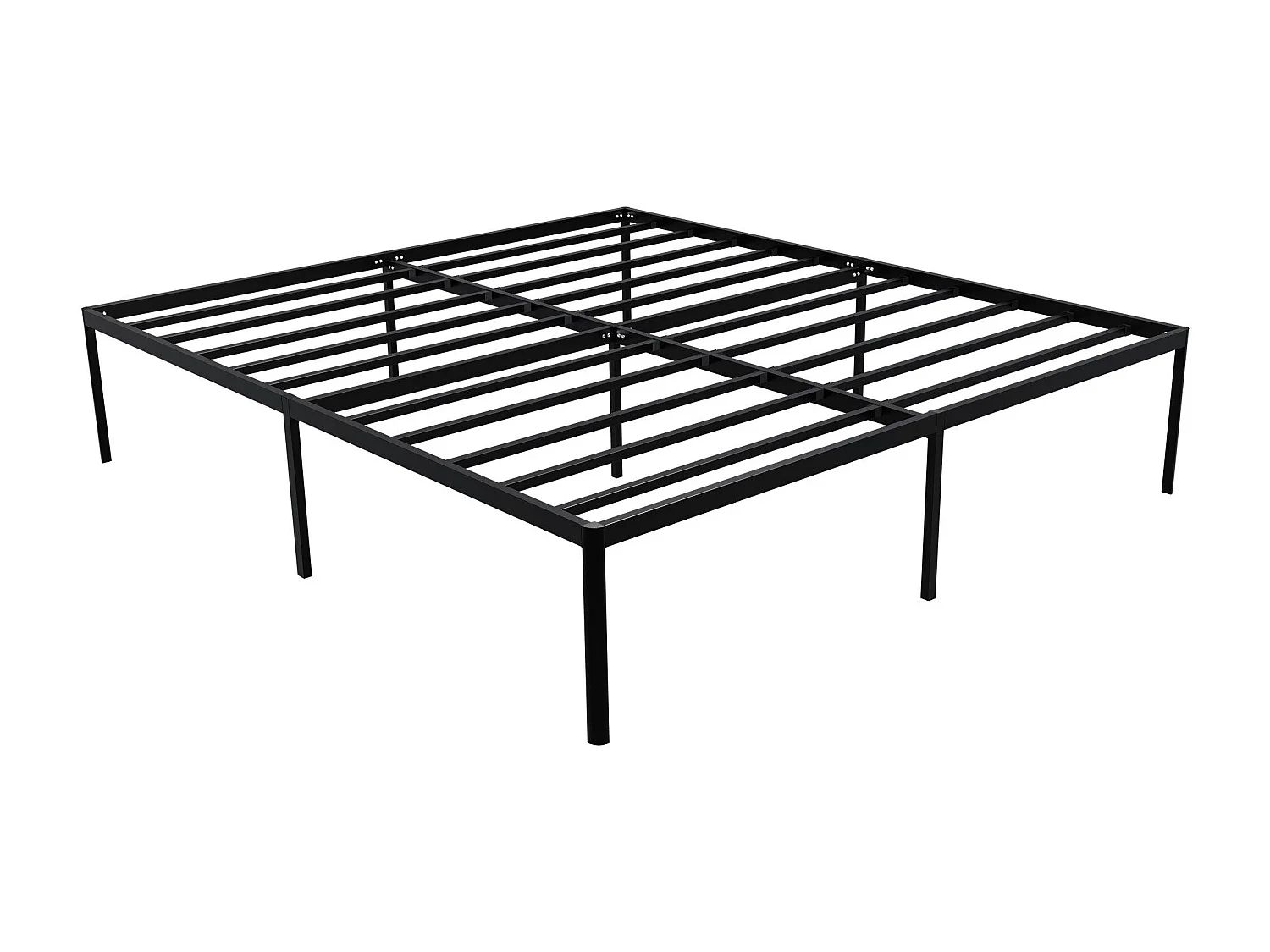 Lit en métal - Métal - 200x180x41 cm - Noir - Hamlin