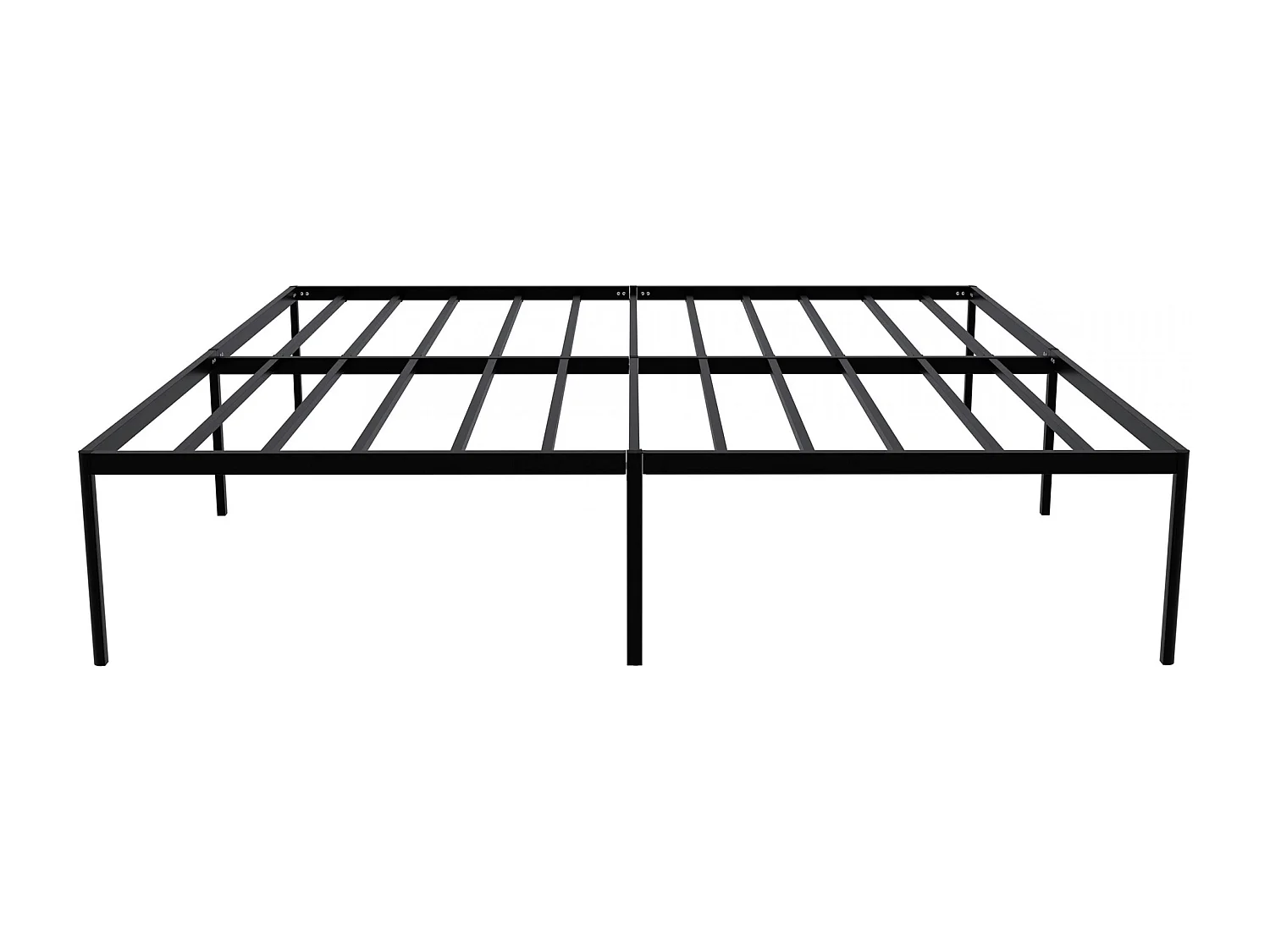 Lit en métal - Métal - 200x180x41 cm - Noir - Hamlin