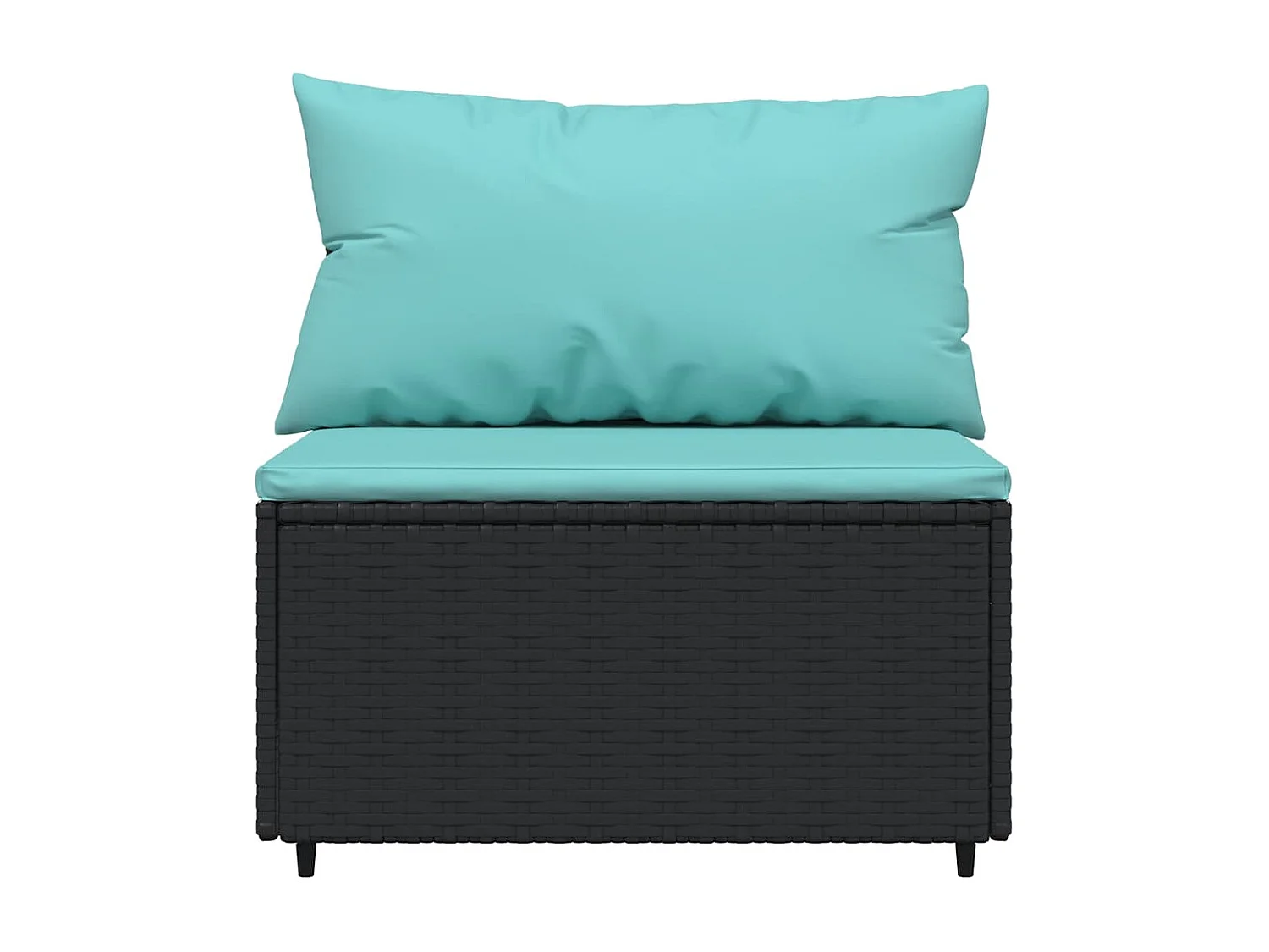 Salon de jardin 3 pcs avec coussins Noir Résine tressée