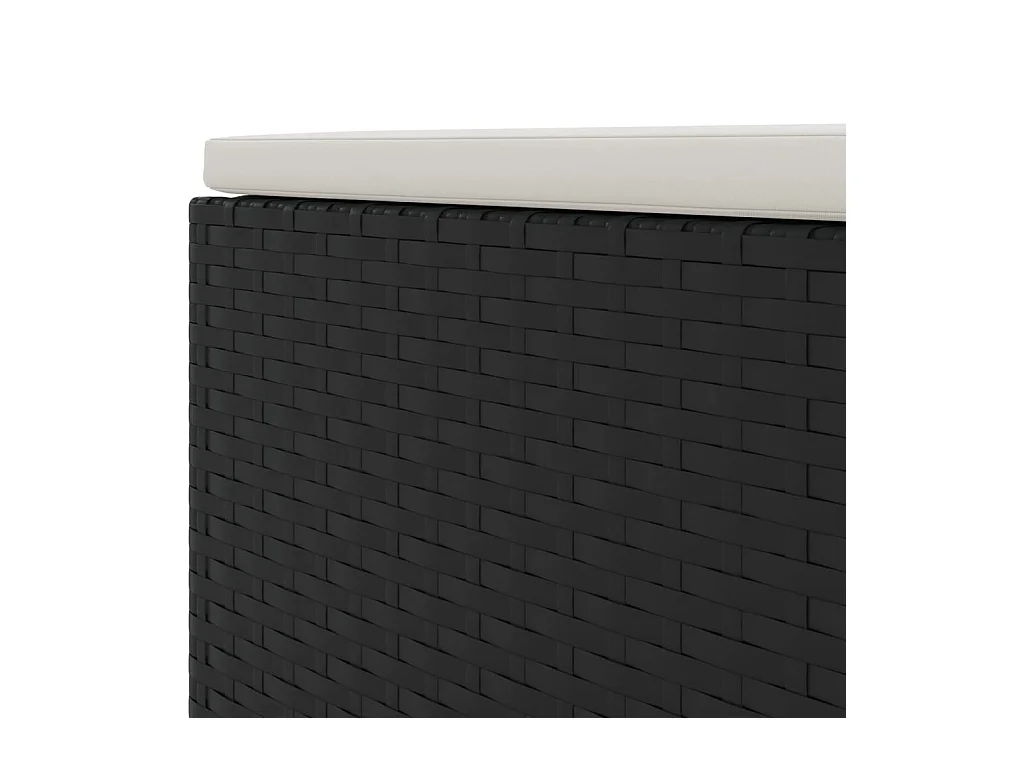 4-tlg. Garten-Lounge-Set mit Kissen Schwarz Poly Rattan