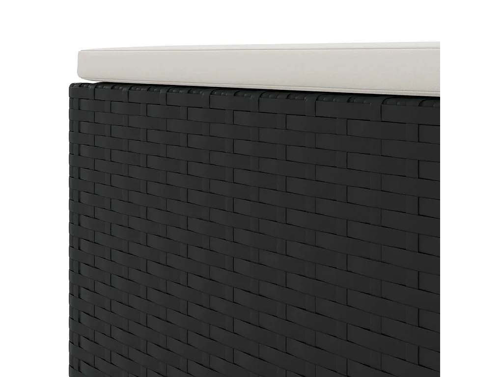 4-tlg. Garten-Lounge-Set mit Kissen Schwarz Poly Rattan