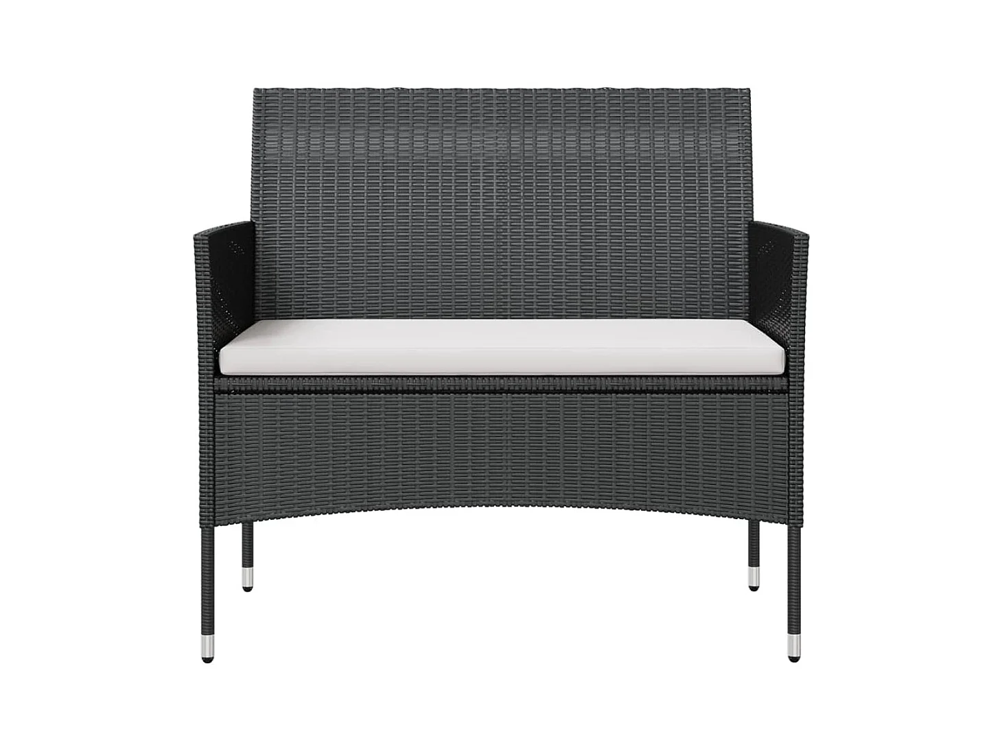 Salon de jardin 16 pcs avec coussins Résine tressée Noir