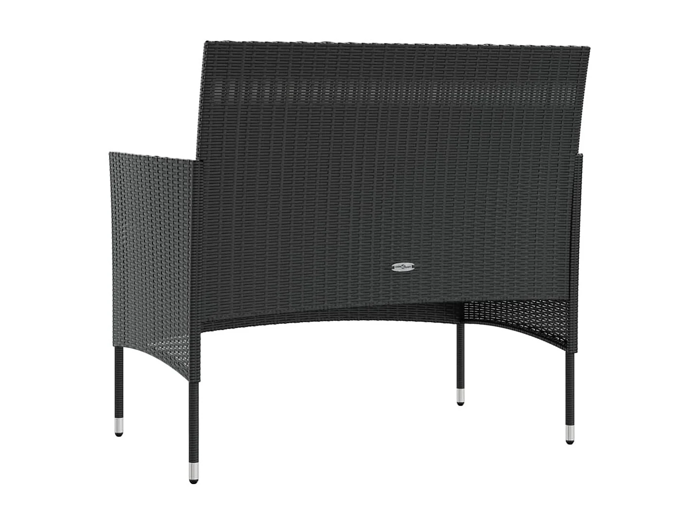 16-delige Loungeset met kussens poly rattan zwart