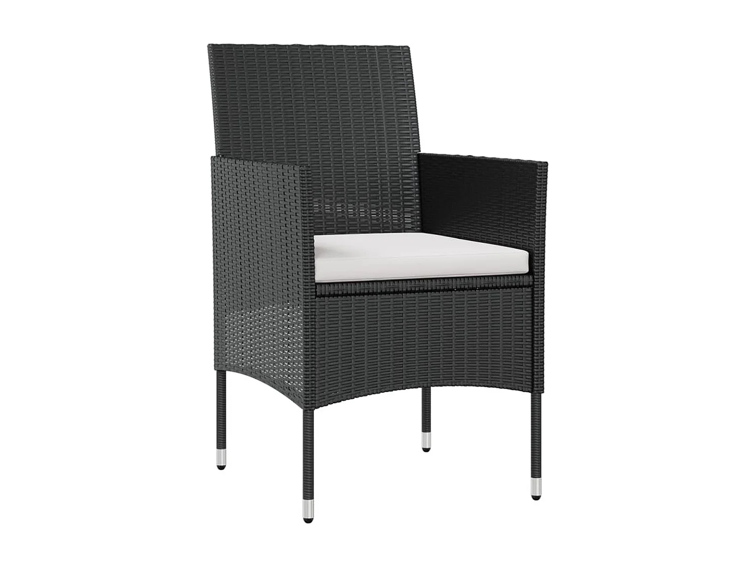 16-delige Loungeset met kussens poly rattan zwart