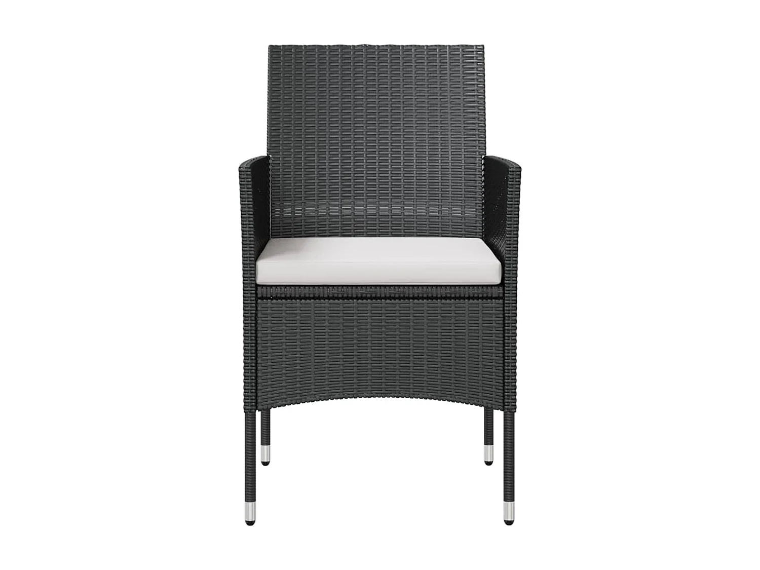 16-delige Loungeset met kussens poly rattan zwart