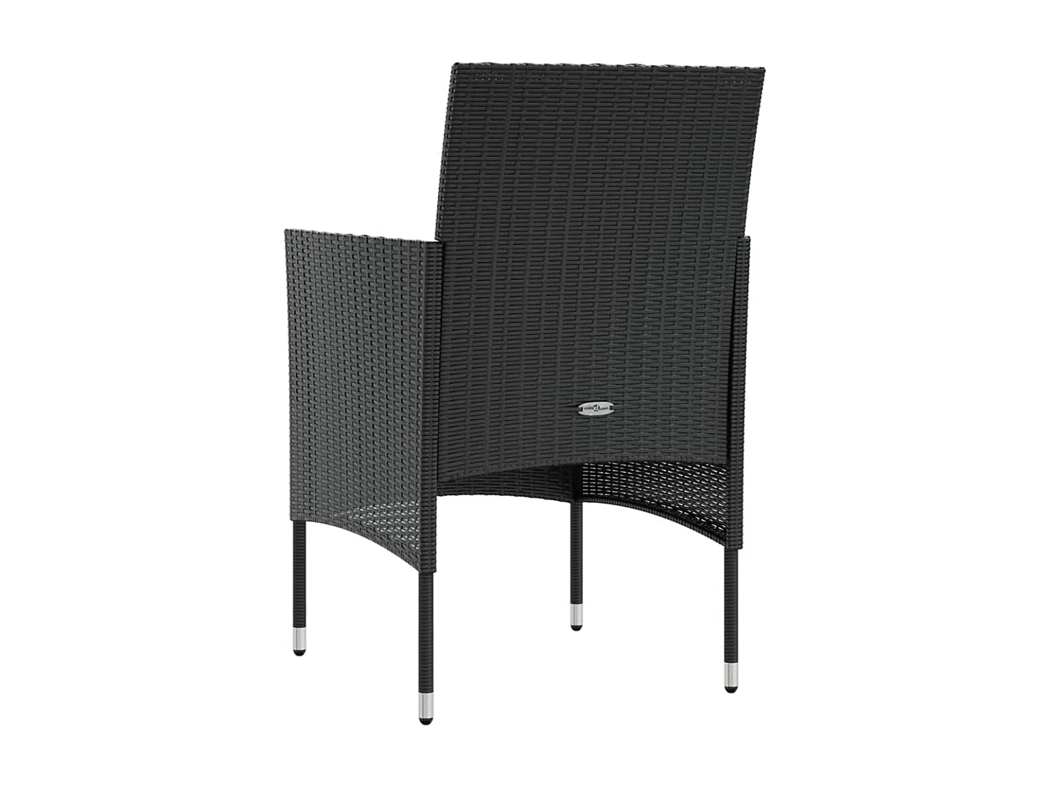 16-delige Loungeset met kussens poly rattan zwart