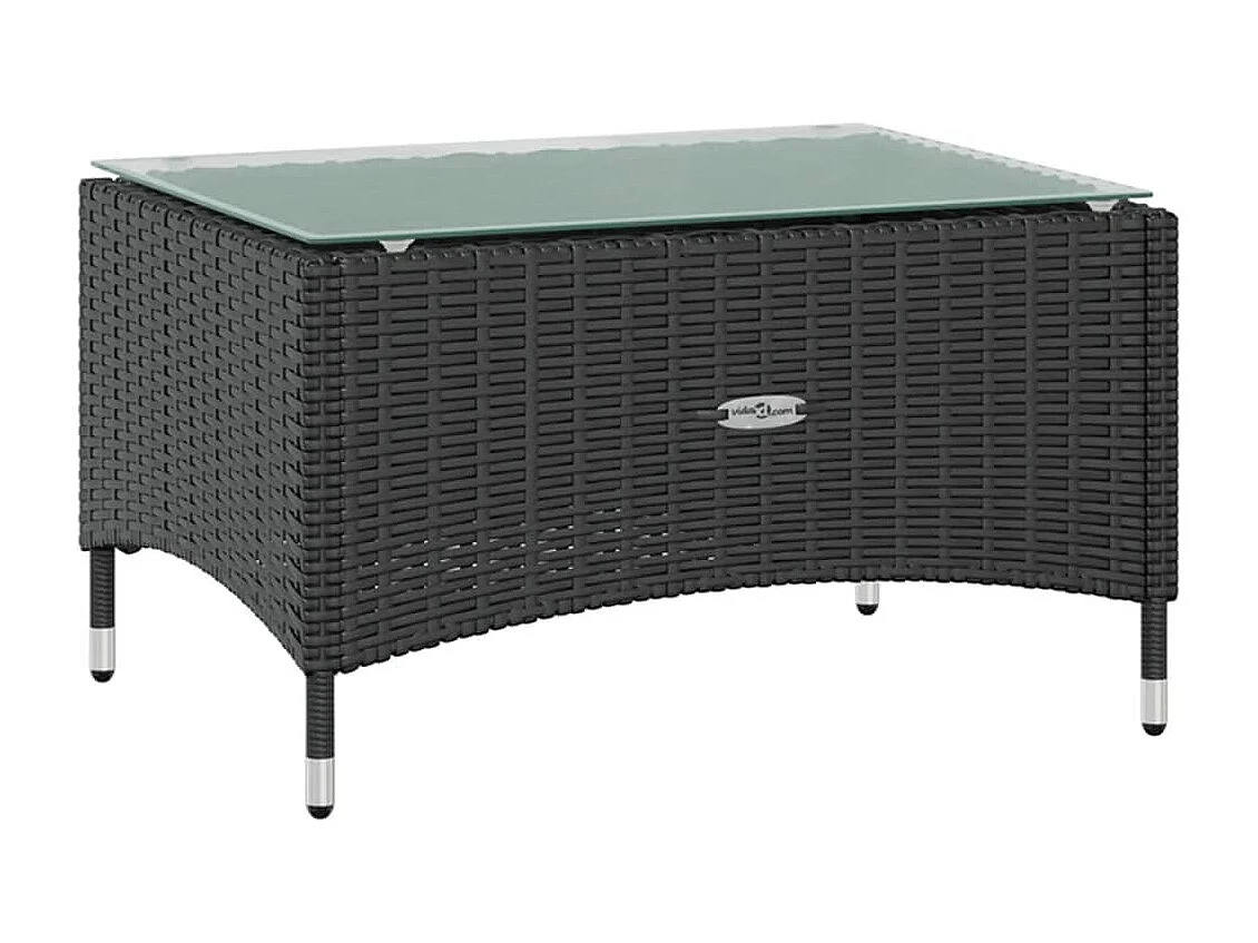 16-delige Loungeset met kussens poly rattan zwart