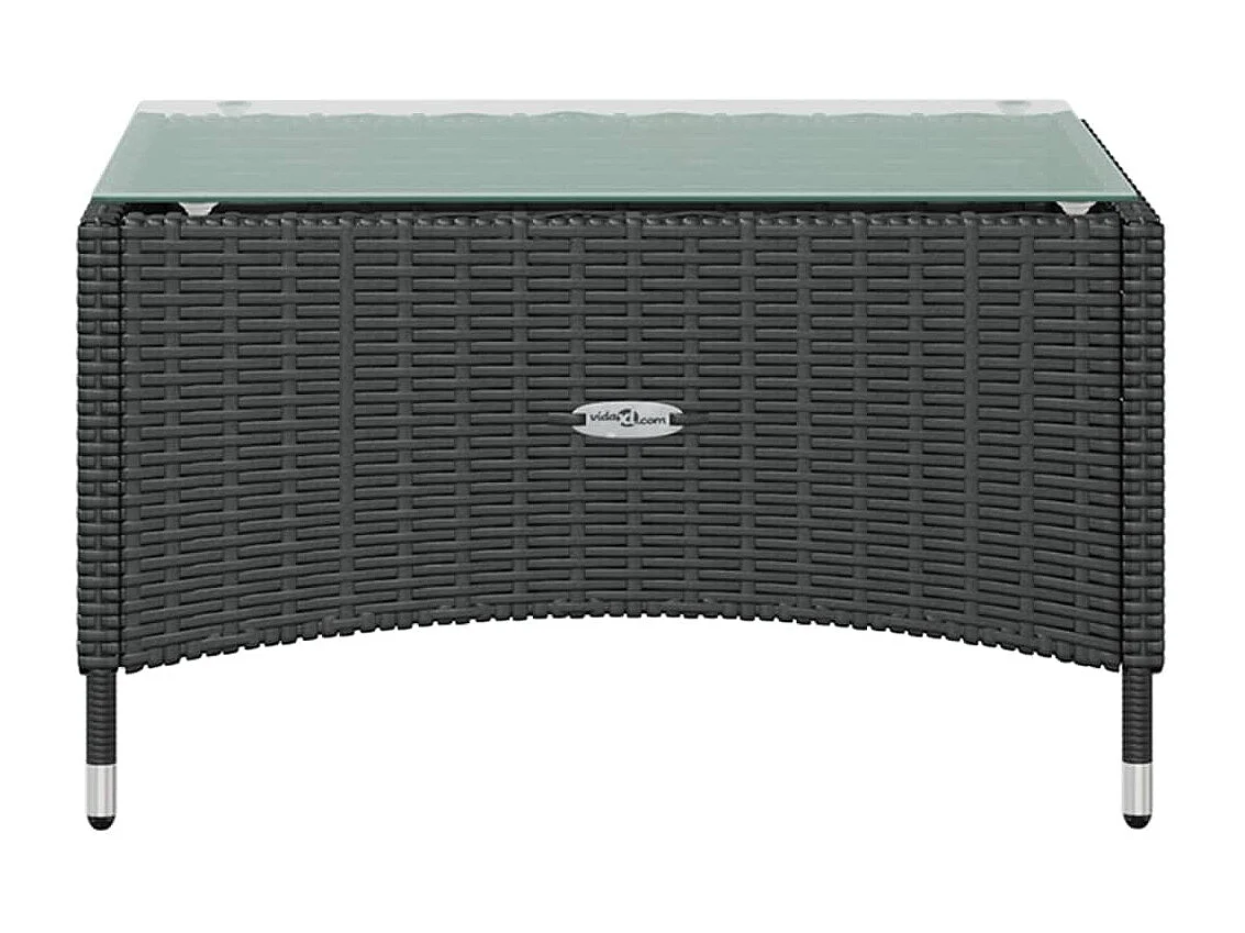 16-delige Loungeset met kussens poly rattan zwart