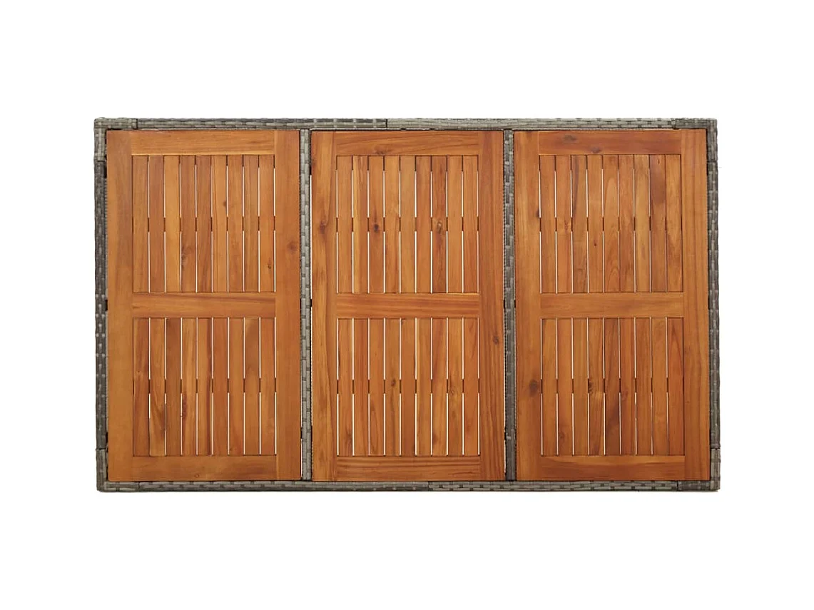 Ensemble à manger jardin et coussins 7 pcs gris rotin