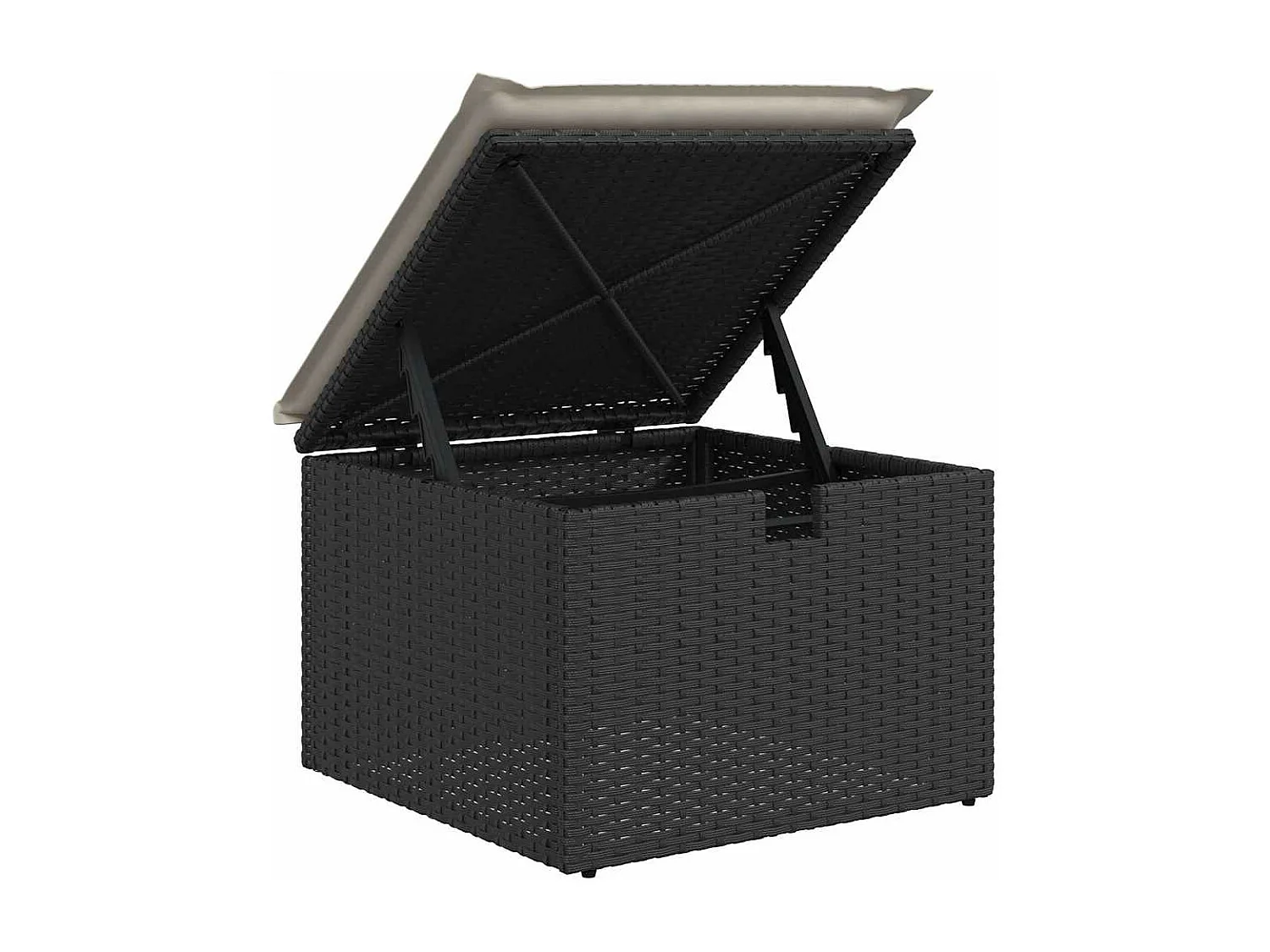 Set Divano da Giardino 6 pz con Cuscini Nero in Polyrattan