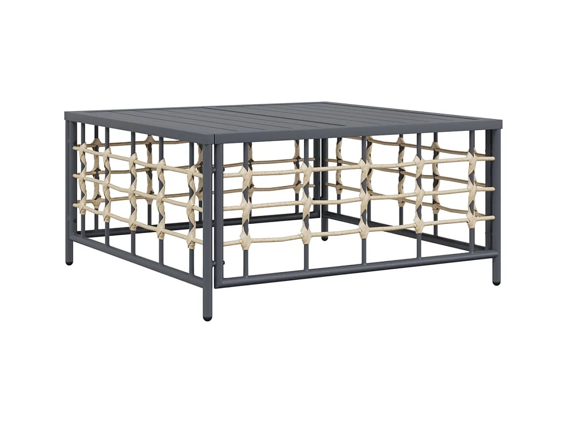 Salon de jardin 8 pcs avec coussins anthracite résine tressée