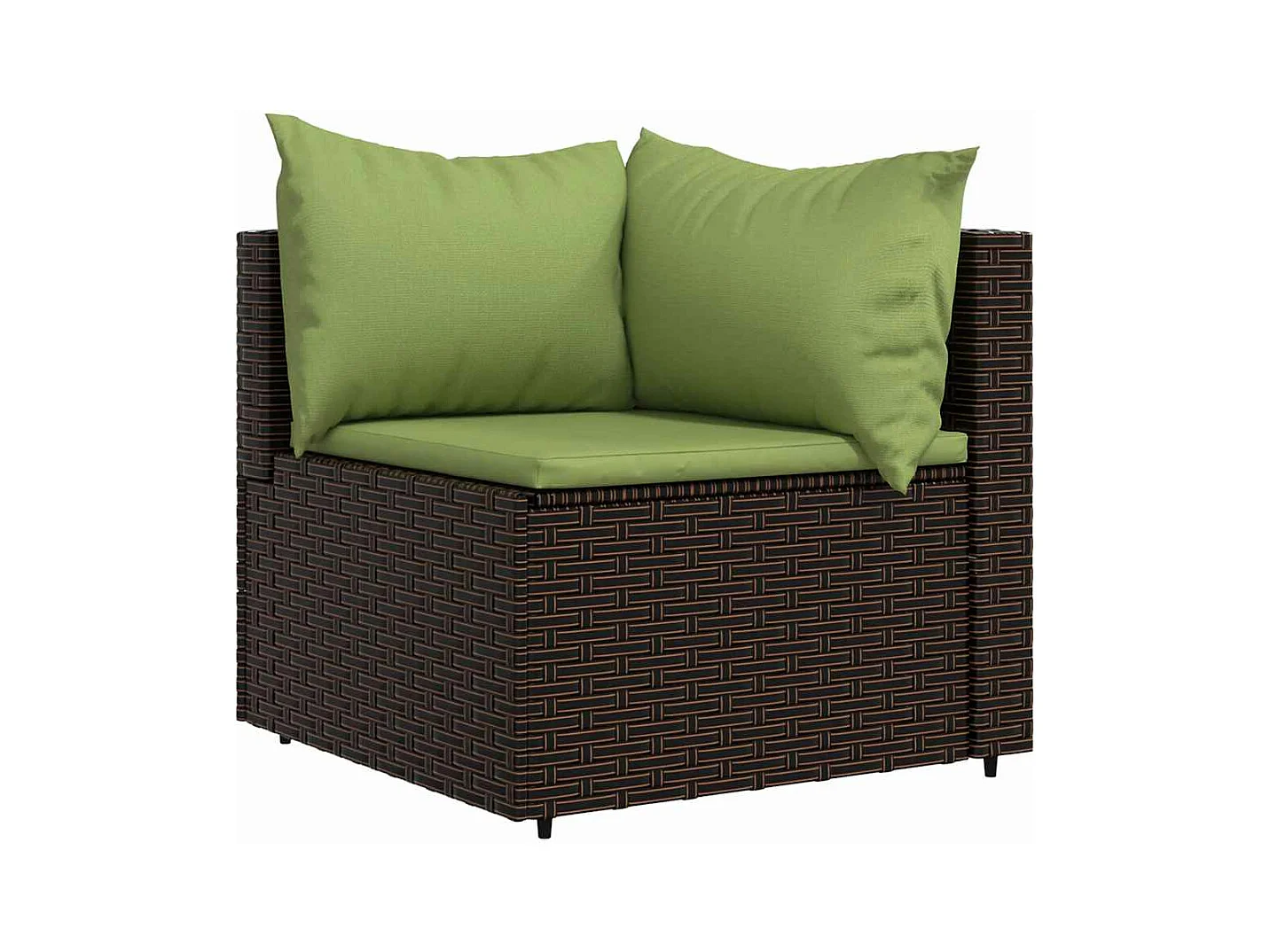 Salon de jardin 3 pcs avec coussins marron résine tressée