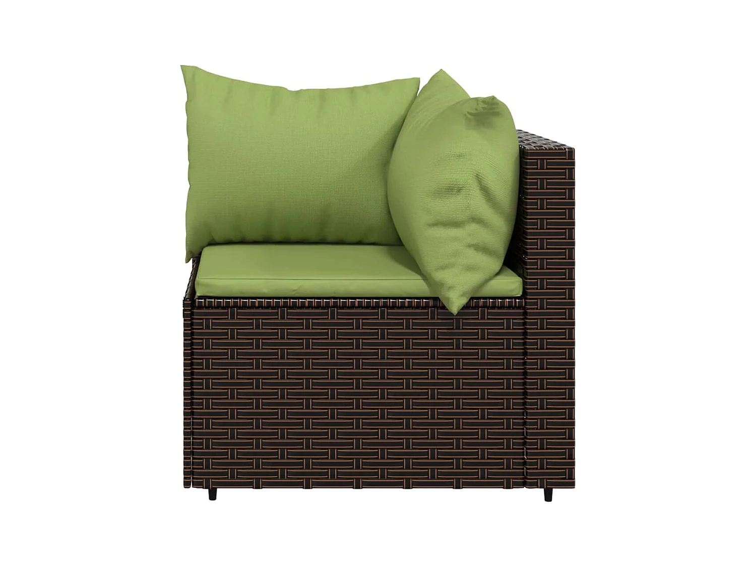 Salon de jardin 3 pcs avec coussins marron résine tressée