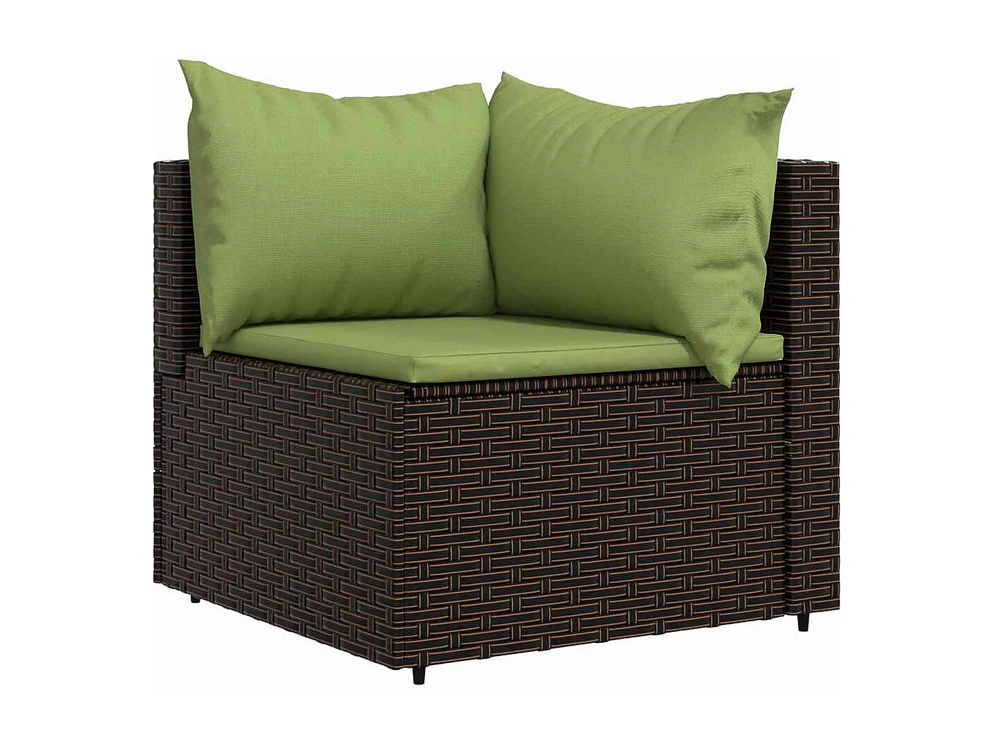 Salon de jardin 3 pcs avec coussins marron résine tressée