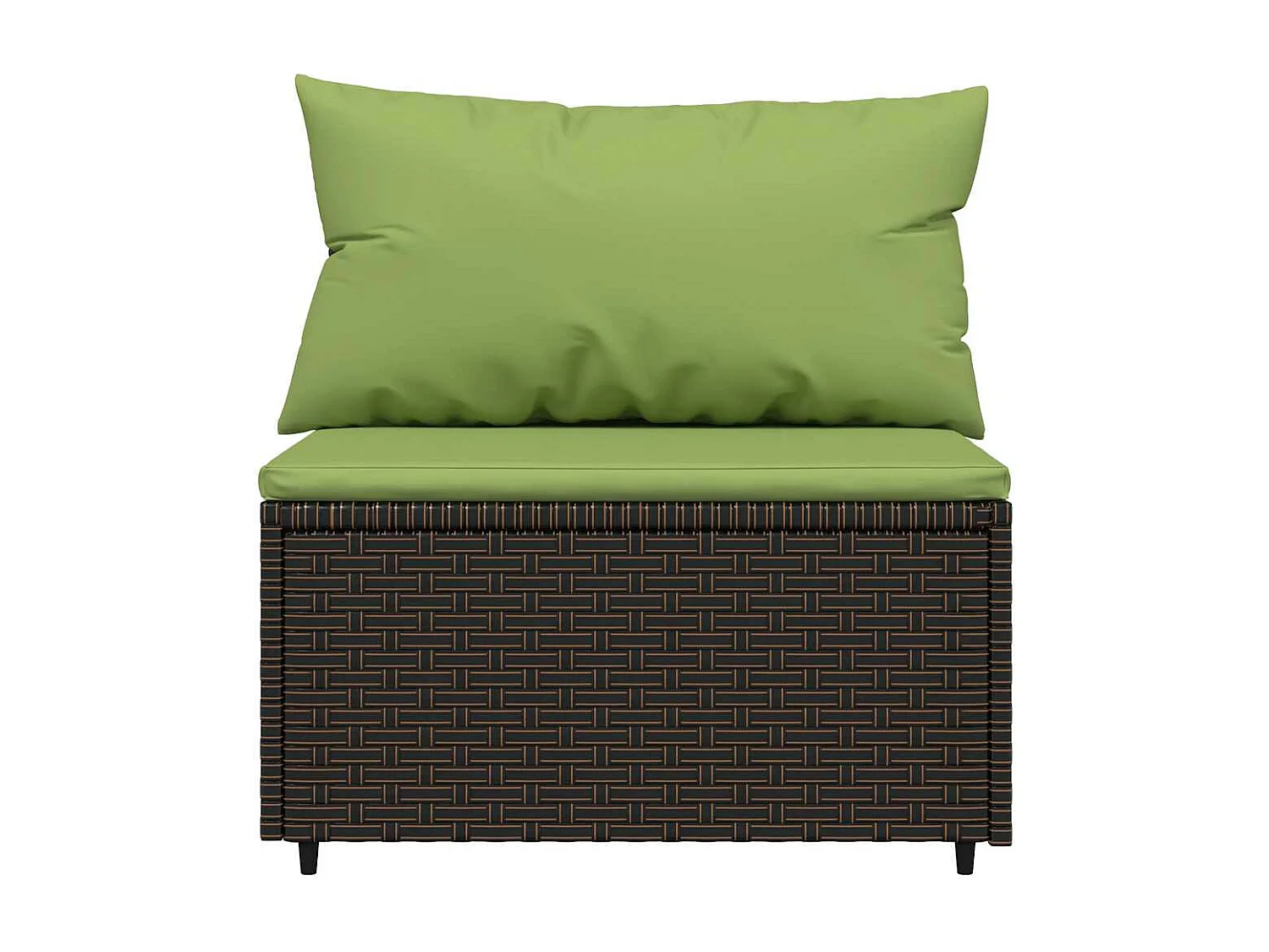 Salon de jardin 3 pcs avec coussins marron résine tressée