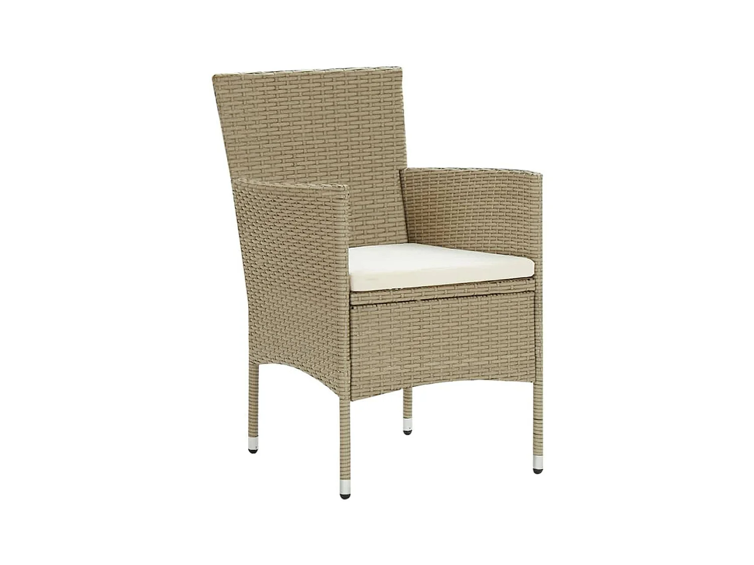 Ensemble à manger de jardin et coussins 3 pcs Poly rotin Beige