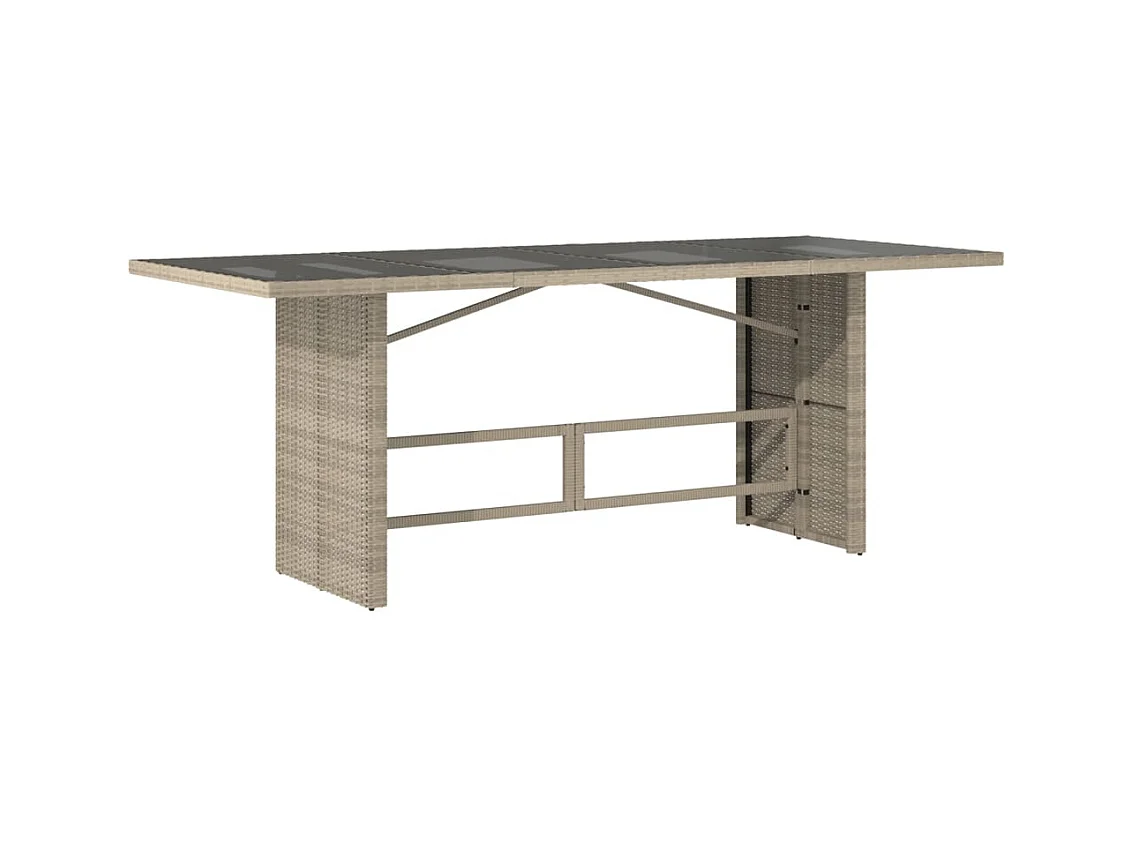 Ensemble à manger de jardin et coussins 7 pcs gris clair rotin