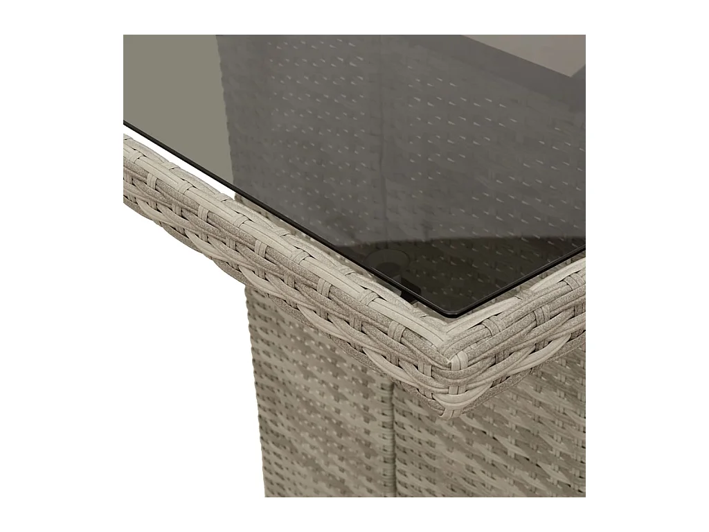 Ensemble à manger de jardin et coussins 7 pcs gris clair rotin