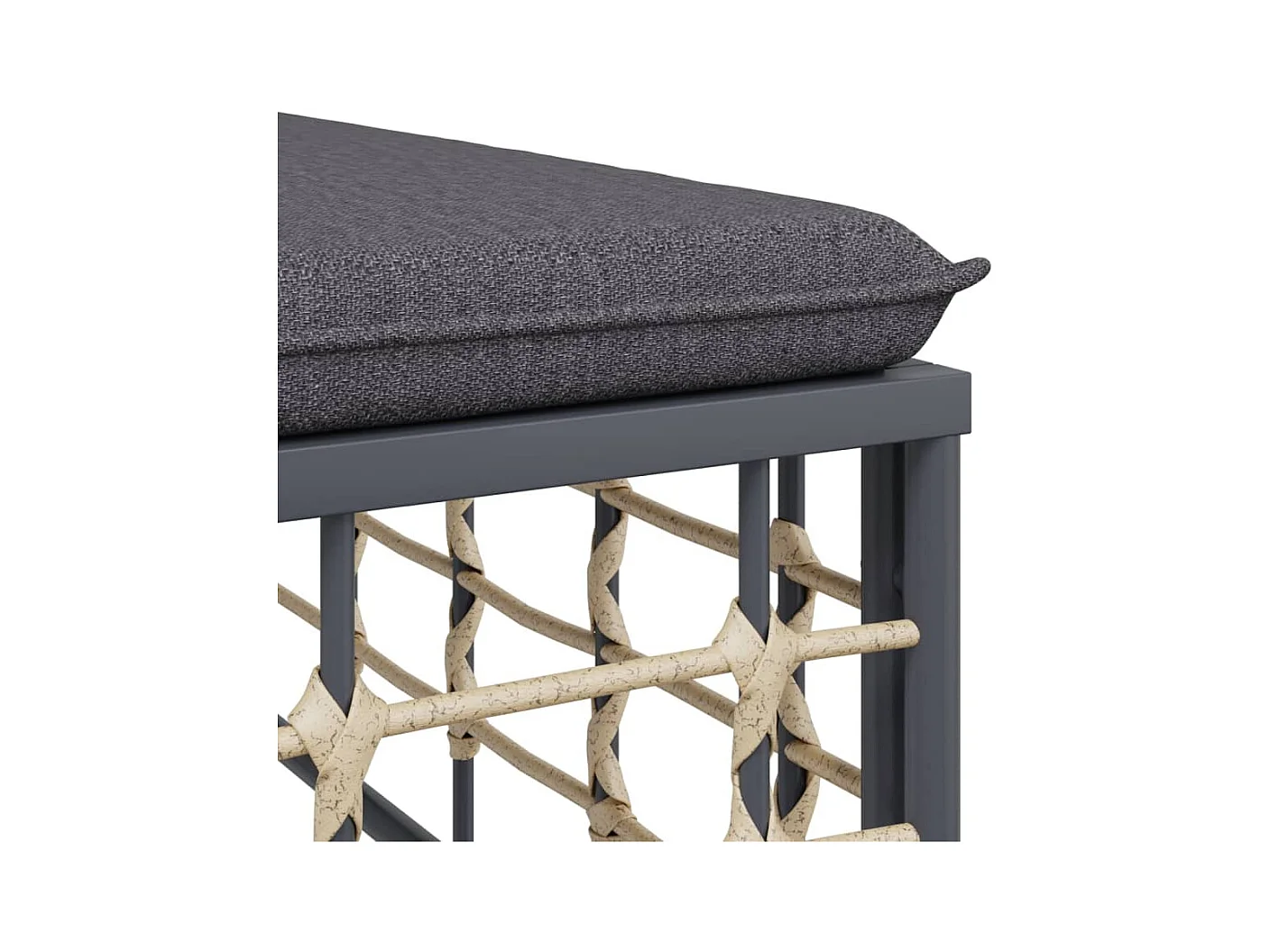 4-delige Loungeset met kussens poly rattan antracietkleurig