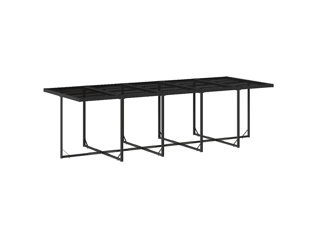 Ensemble à manger de jardin 11 pcs coussins noir résine tressée