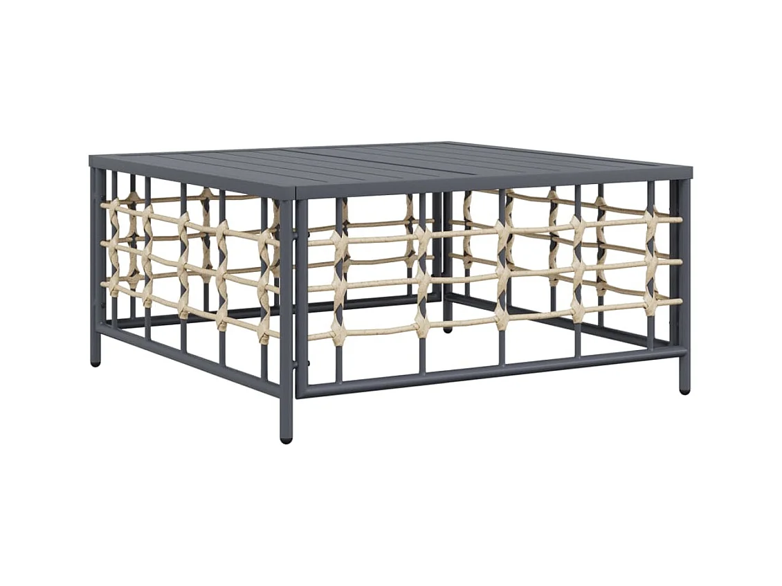 8-delige Loungeset met kussens poly rattan antracietkleurig