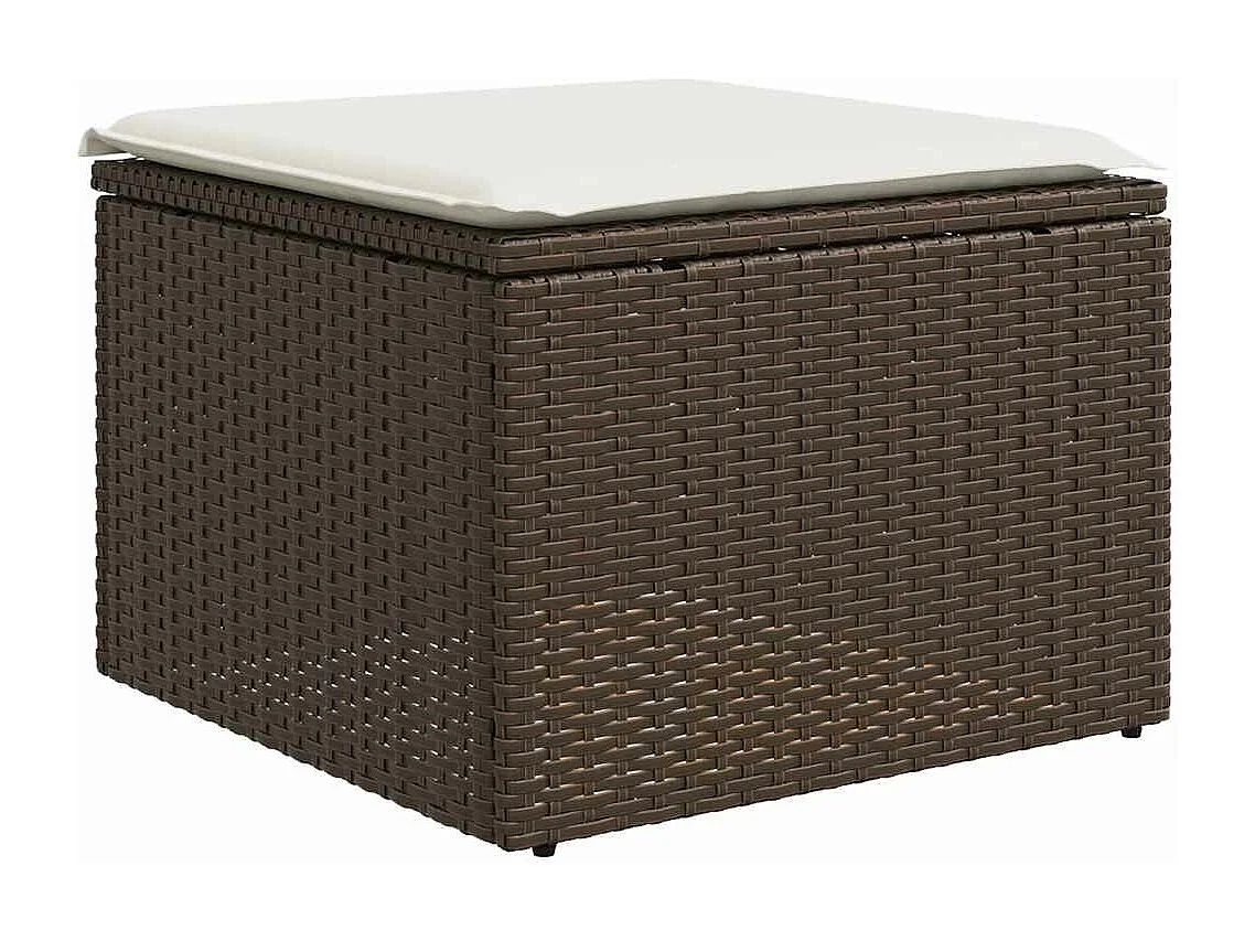 2-delige Loungeset met kussens poly rattan acacia bruin