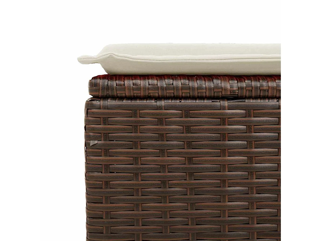 2 pcs conj. sofás jardim c/ almofadões vime PE/acácia castanho