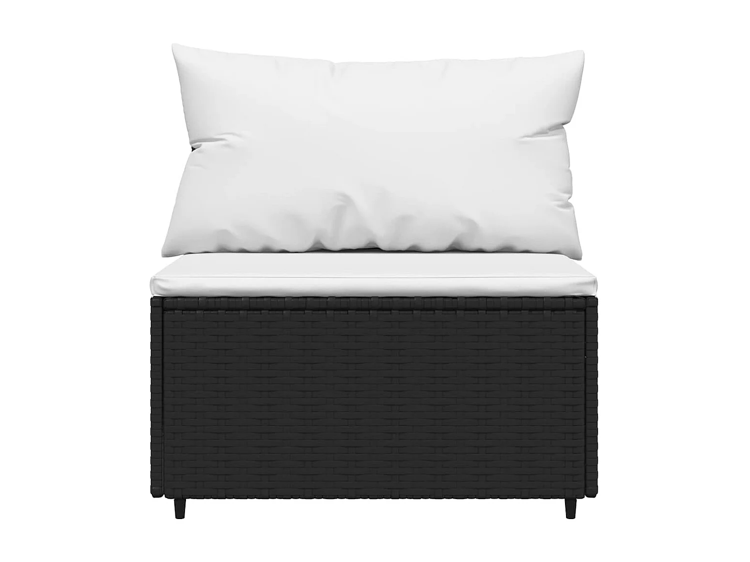 3-tlg. Garten-Lounge-Set mit Kissen Schwarz Poly Rattan