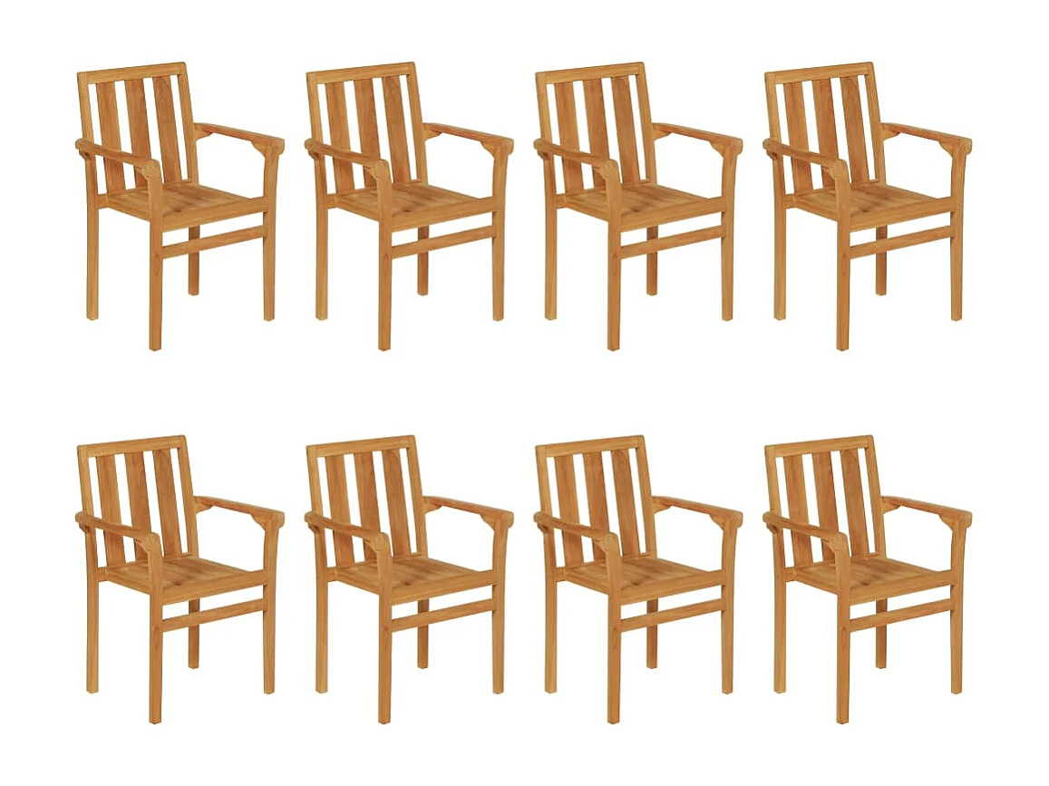 9-tlg. Garten-Essgruppe Teak Massivholz