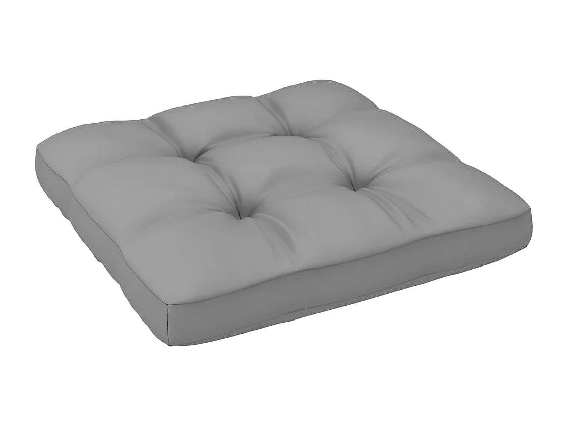 Salon de jardin palette 6pcs avec coussins Pin imprégné de gris