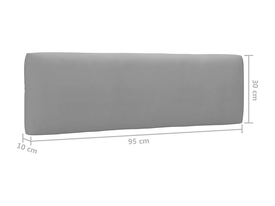 Salon de jardin palette 6pcs avec coussins Pin imprégné de gris