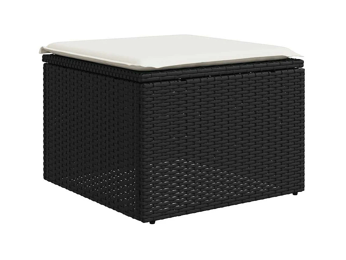 Set Divani da Giardino con Cuscini 2 pz Nero Polyrattan Acacia