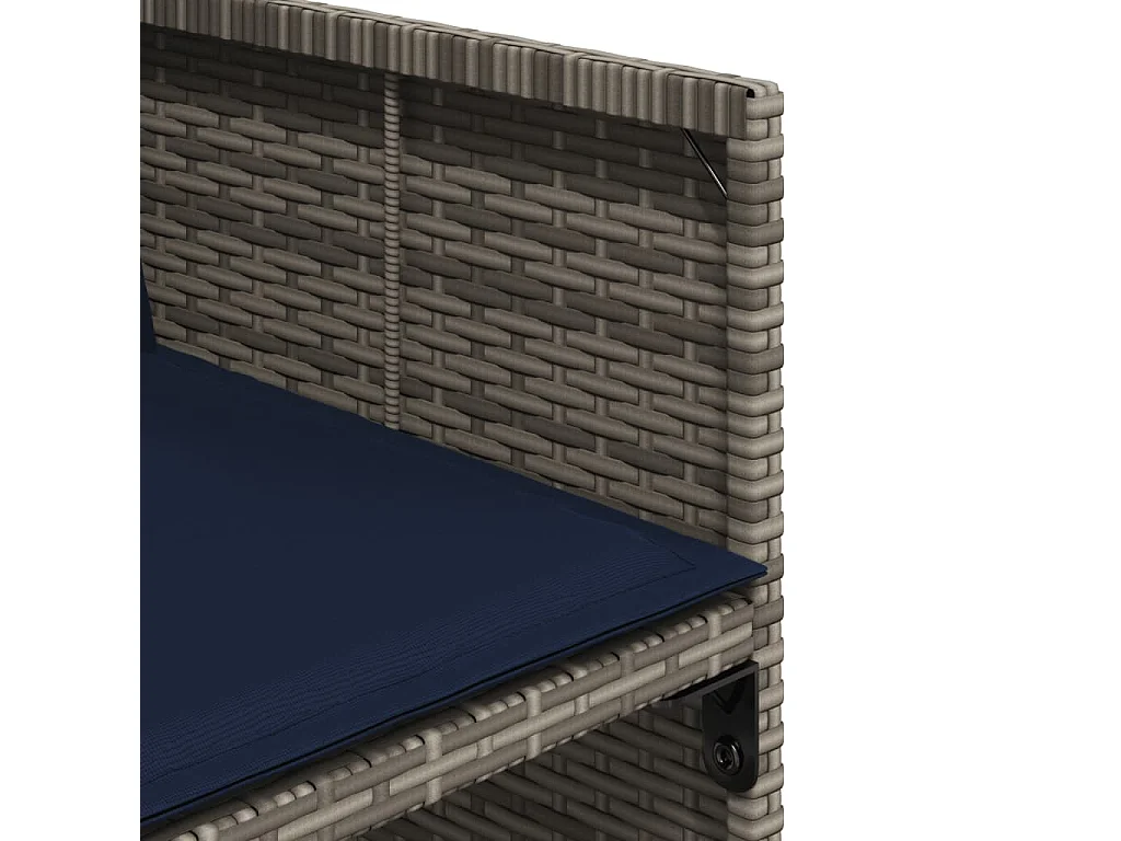 7-delige Tuinset met kussens poly rattan grijs